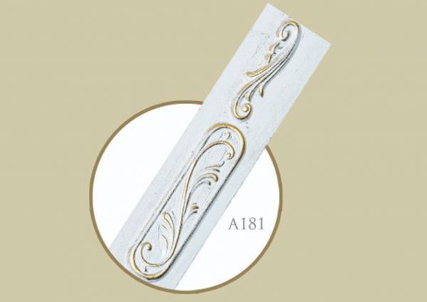 قاب چوبی پرده گل بوته / سفید طلایی