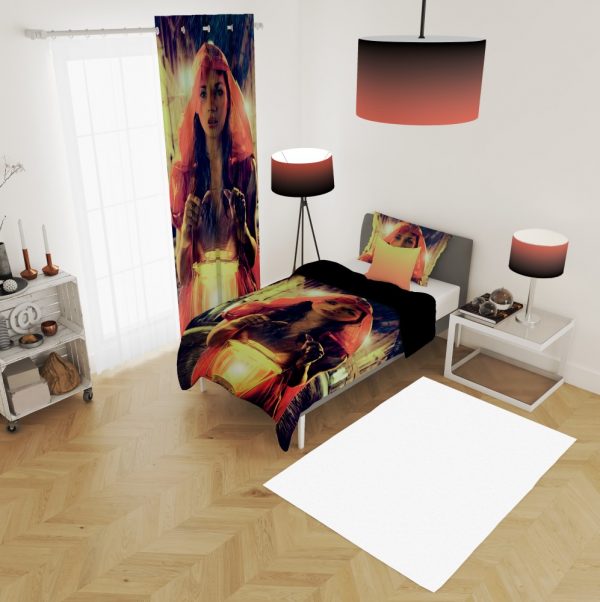 ست پرده و روتختی طرح دختر 400