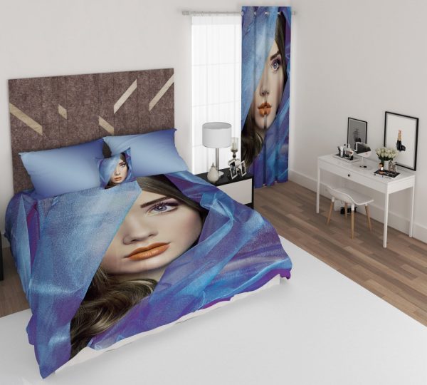 ست پرده و روتختی طرح دختر 401