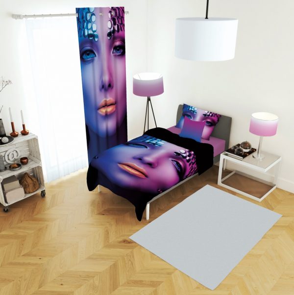 ست پرده و روتختی طرح دختر 402