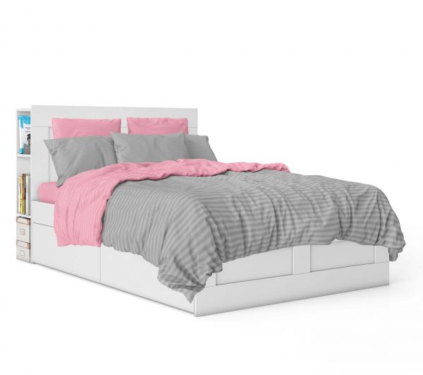 روتختی و ملحفه (دو نفره) طرح طوسی، صورتی کد 402