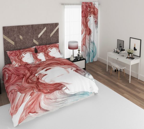 ست پرده و روتختی طرح دختر 403