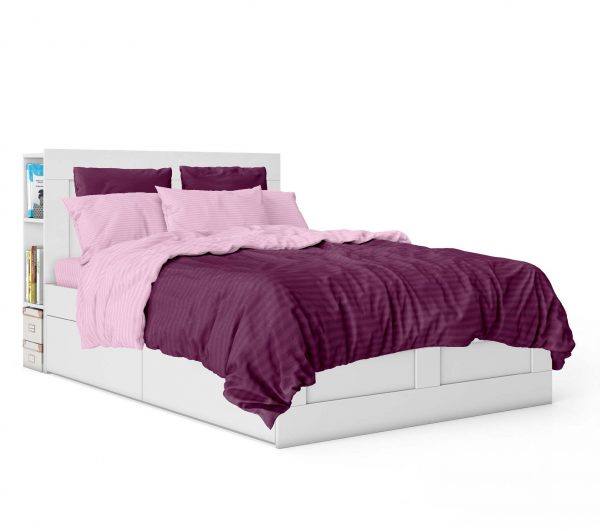 روتختی و ملحفه (دو نفره) طرح بنفش، صورتی کد 403