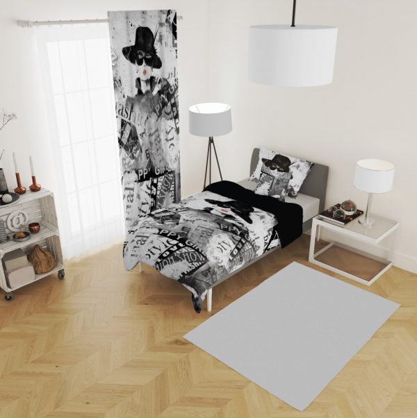 ست پرده و روتختی طرح دختر 407