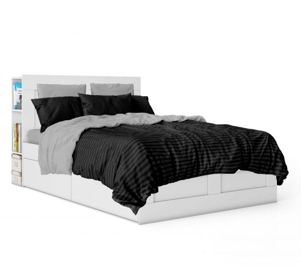 روتختی و ملحفه (دو نفره) طرح مشکی، طوسی کد 407