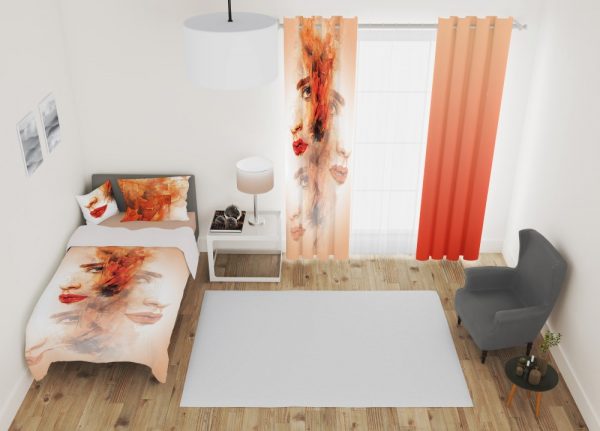 ست پرده و روتختی طرح دختر 409