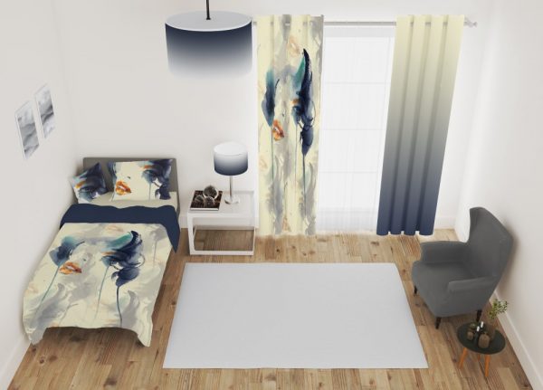 ست پرده و روتختی طرح دختر 410