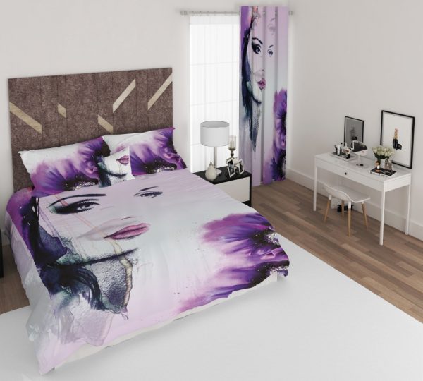 ست پرده و روتختی طرح دختر 411