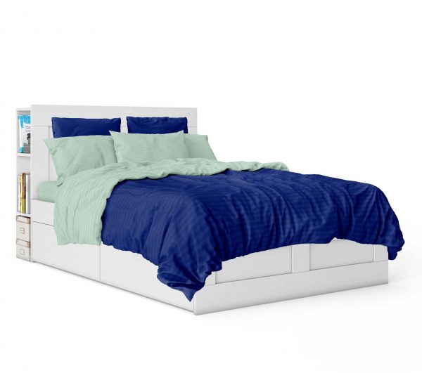 روتختی و ملحفه (دو نفره) طرح سبز،سرمه‌ای کد 411