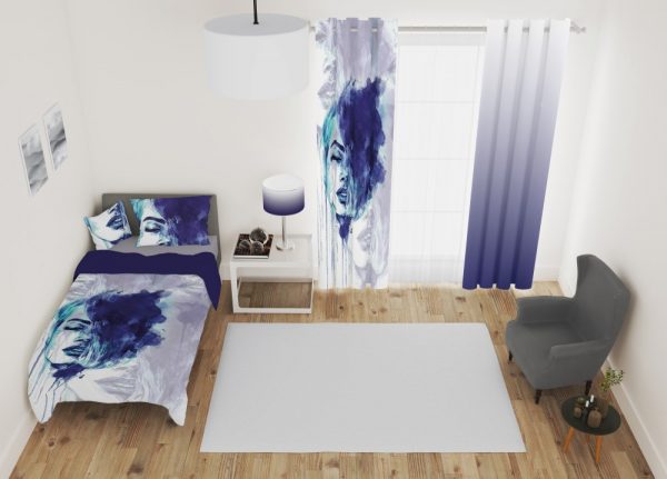 ست پرده و روتختی طرح دختر 412