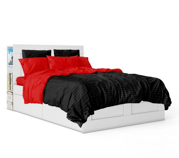 روتختی و ملحفه (دو نفره) طرح مشکی، قرمز کد 414