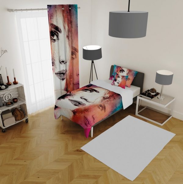 ست پرده و روتختی طرح دختر 416