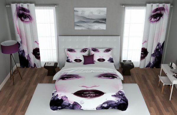 ست پرده و روتختی طرح دختر 419