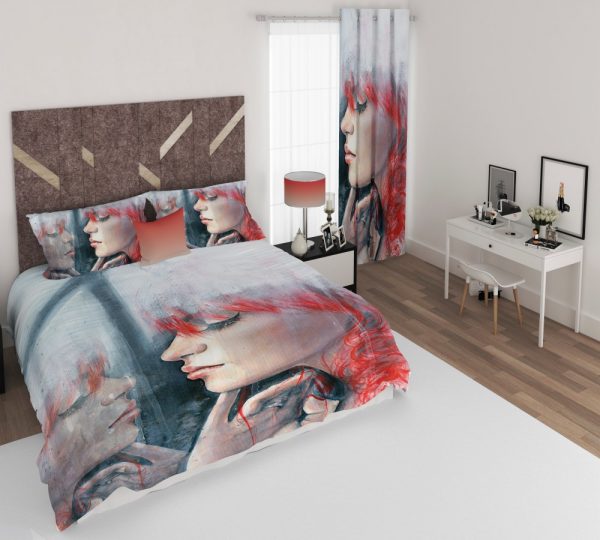 ست پرده و روتختی طرح دختر 420