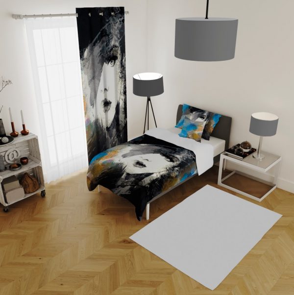 ست پرده و روتختی طرح دختر 421