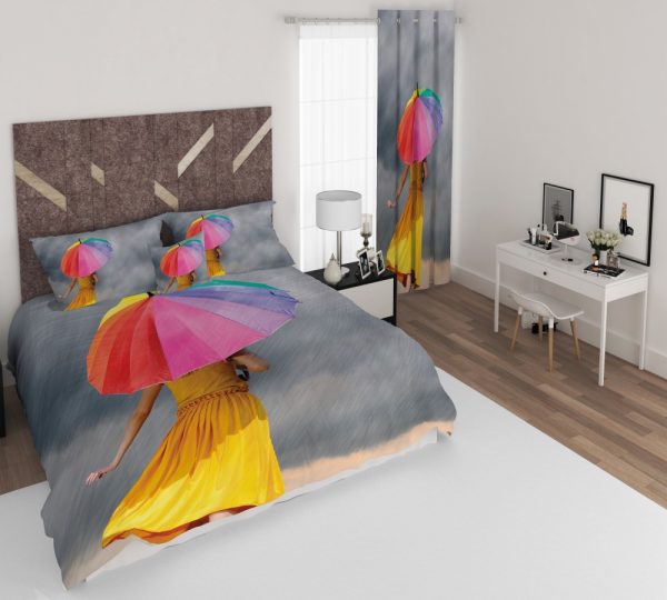 ست پرده و روتختی طرح دختر 423