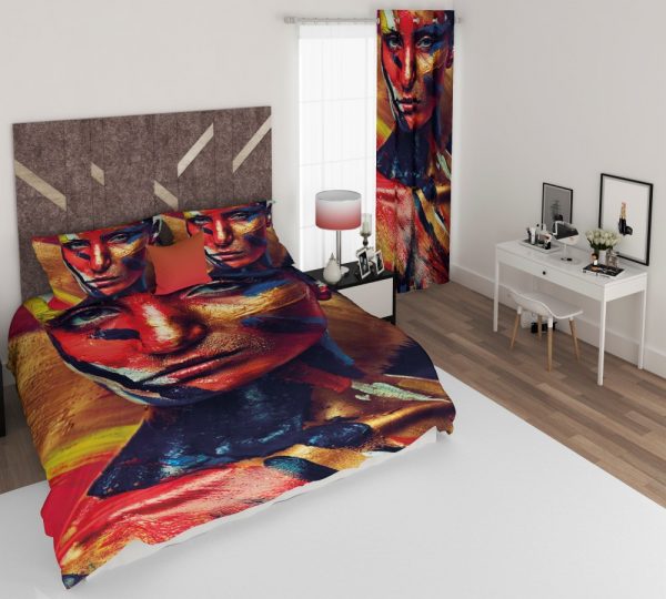 ست پرده و روتختی طرح دختر 424