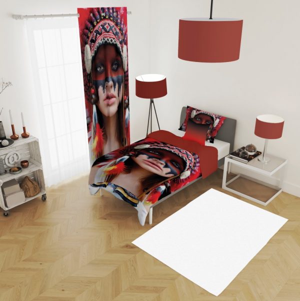 ست پرده و روتختی طرح دختر 425