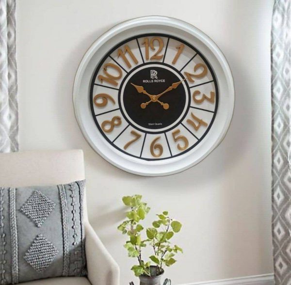 ساعت دیواری رولز رویس سفید