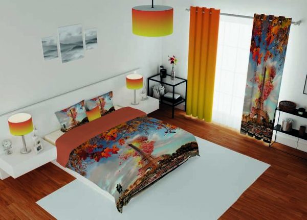 ست پرده و روتختی طرح ایفل Eiffel 268