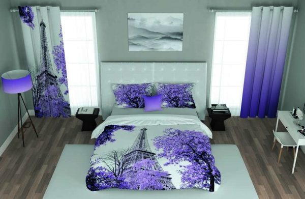 ست پرده و روتختی طرح ایفل Eiffel 269