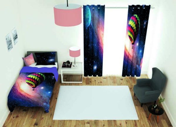 ست پرده و روتختی طرح فضا Space 279