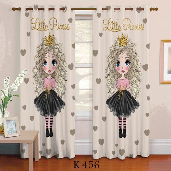 پرده چاپی طرح پرنسس کوچک مدل K456