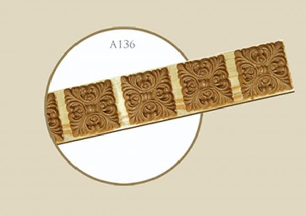 قاب چوبی پرده رومی گلدار / عسلی طلایی