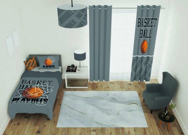 ست پرده و روتختی طرح بسکتبال basketball 304