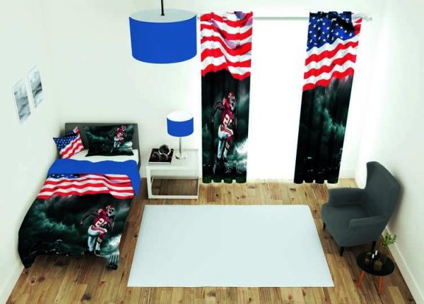 ست پرده و روتختی طرح راگبی rugby 305