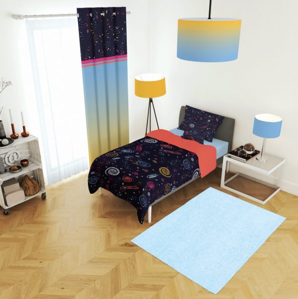 ست پرده و روتختی طرح فضا 554