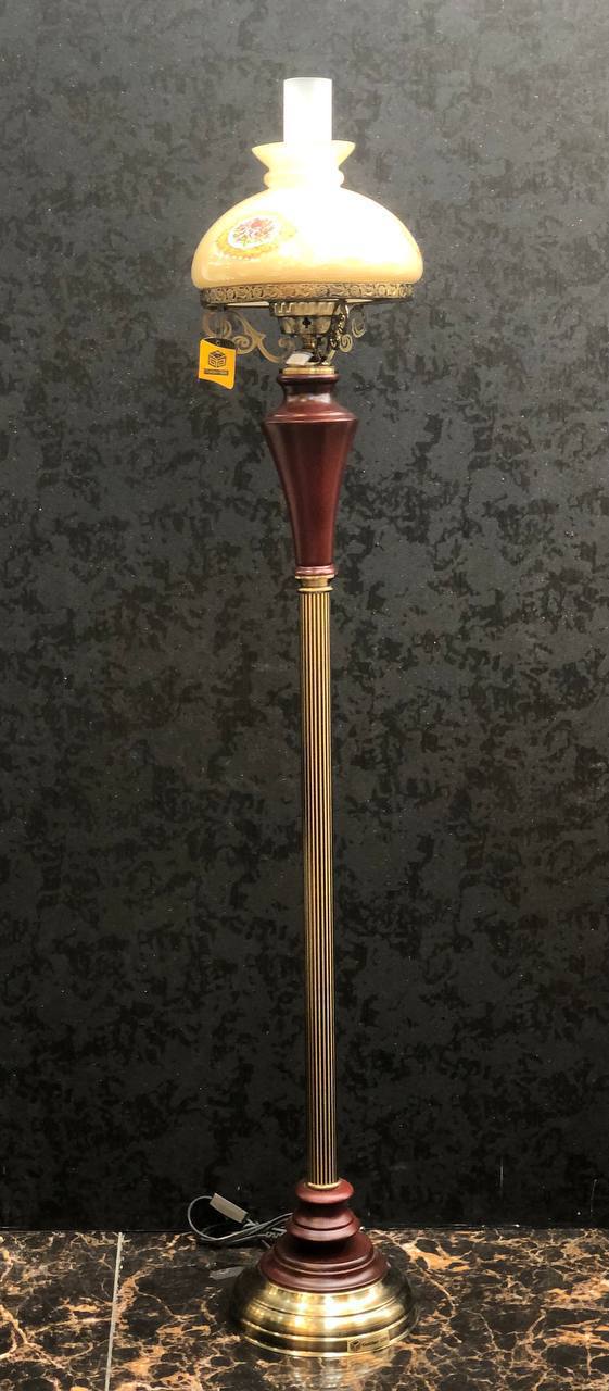 آباژور ایستاده طرح گرد سوز چوبی کد AB518