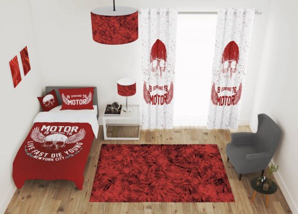 ست پرده و روتختی طرح اسکلت 567