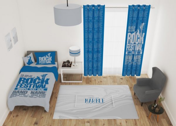 ست پرده و روتختی طرح موسیقی راک 569