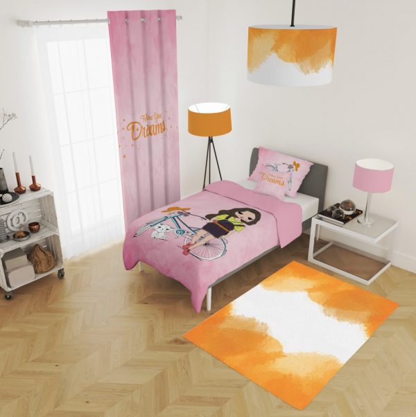 ست پرده و روتختی طرح دختر 583