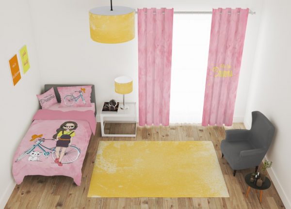 ست پرده و روتختی طرح دختر 584