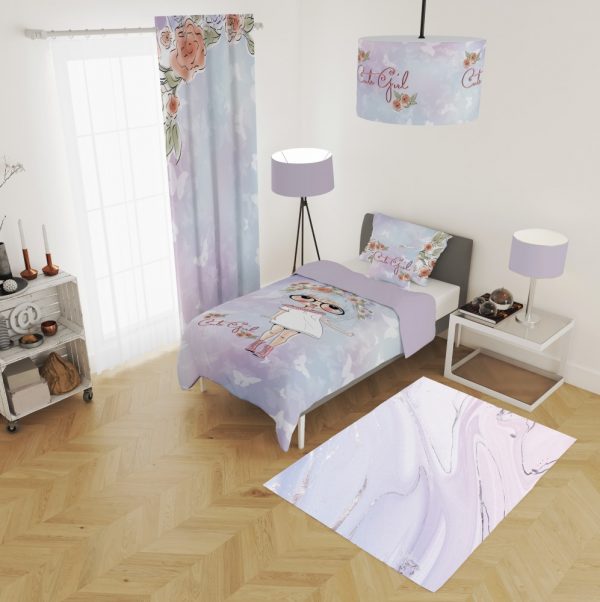 ست پرده و روتختی طرح دختر 586