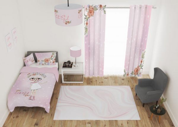 ست پرده و روتختی طرح دختر 587