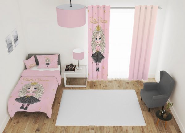 ست پرده و روتختی طرح دختر 594