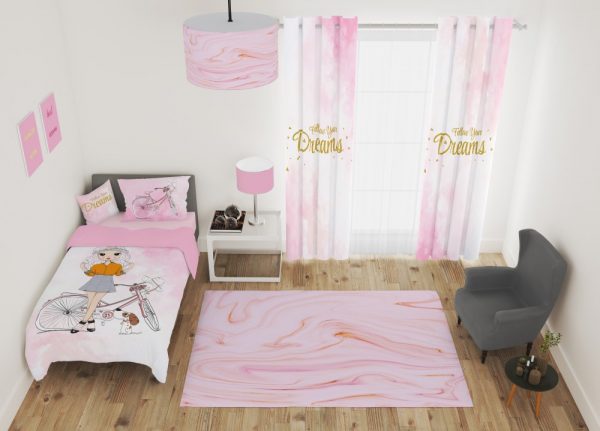 ست پرده و روتختی طرح دختر 597