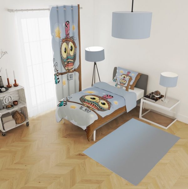 ست پرده و روتختی طرح جغد 599