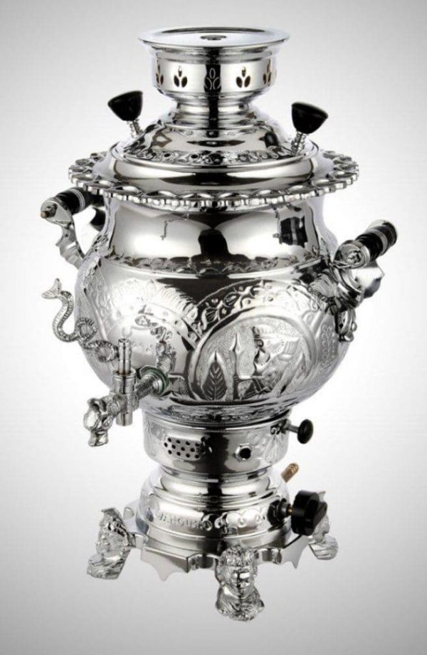 سماور ونوش 6 لیتری روسی لبه ریختگی قلم سنتی A61