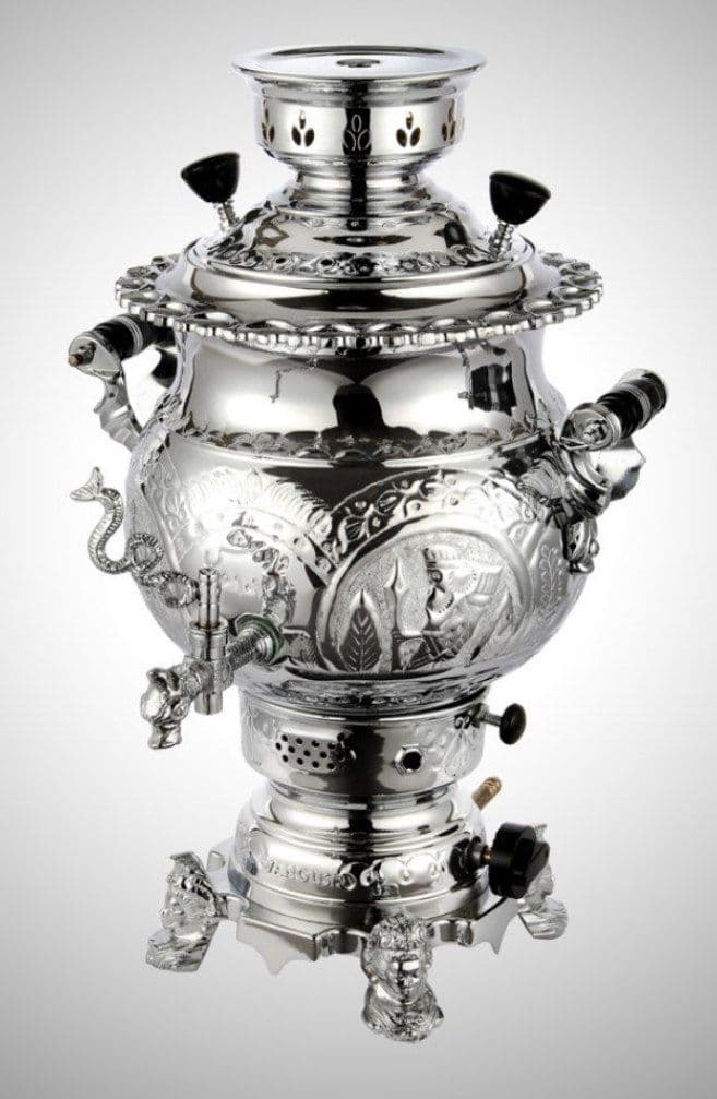 سماور ونوش ۶ لیتری روسی لبه ریختگی قلم سنتی A61