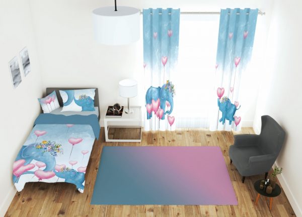 ست پرده و روتختی طرح فیل 611