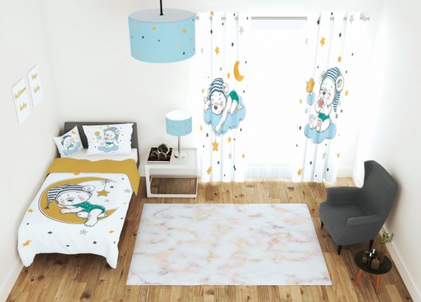 ست پرده و روتختی طرح خرس 617