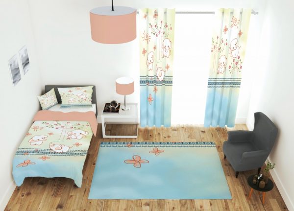 ست پرده و روتختی طرح فیل 629