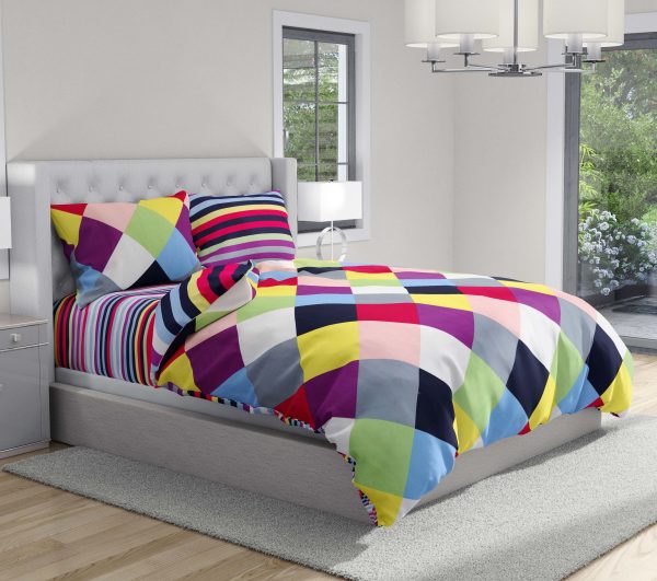 روتختی و ملحفه (دو نفره) طرح رنگی کد 63-Philver