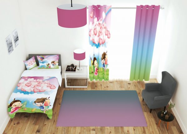 ست پرده و روتختی طرح بچه های شاد 659