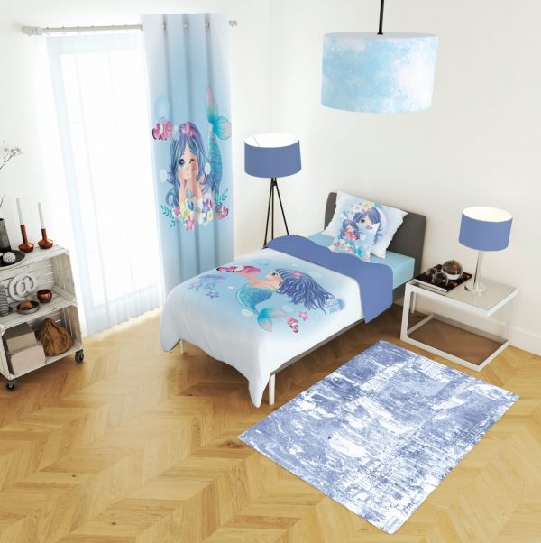 ست پرده و روتختی طرح پری دریایی کوچولو 662