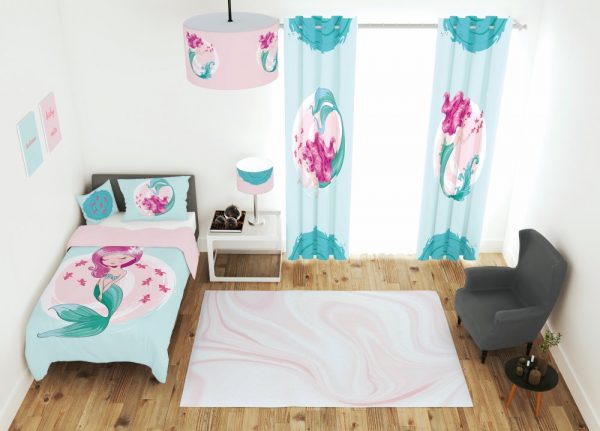 ست پرده و روتختی طرح پری دریایی 666